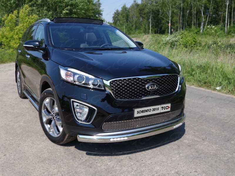 

Защита передняя нижняя с ДХО (овальная) TCC KIASOR15-02 Kia Sorento Prime 2018, Sorento Prime