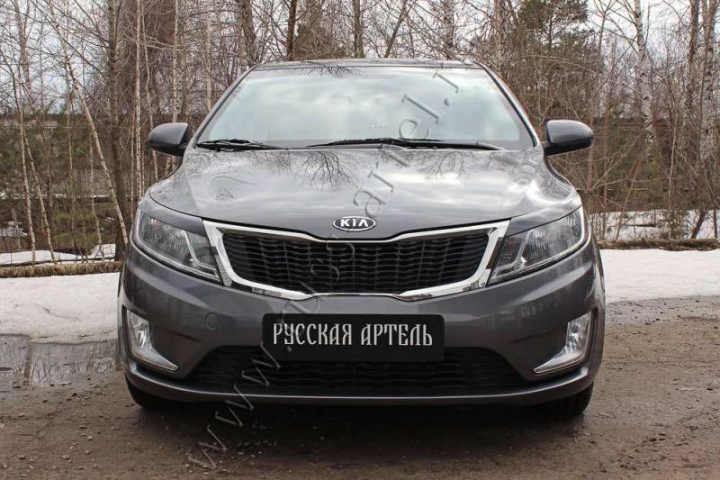 

Накладки на передние фары (реснички) Русская Артель KIA Rio III 2011-, Глянец (под покраску), Rio