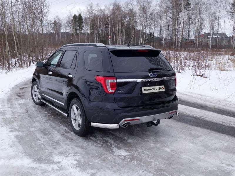 

Защита задняя (уголки овальные) 75х42 мм Компания ТСС FOREXPL16-20 Ford Explorer 2016 - 2018, Explorer