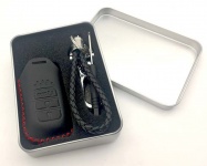 Чехол для ключа кожаный (черный) для Toyota RAV4 (Тойота РАВ4) 2019 -
