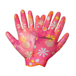 Перчатки полиэфирные с цельным нитриловым покрытием ладони, женские (M), розовые Airline AWG-NW-09