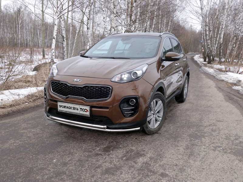 

Защита передняя нижняя (двойная) TCC KIASPORT16-27 Kia Sportage 2016-2018, Sportage