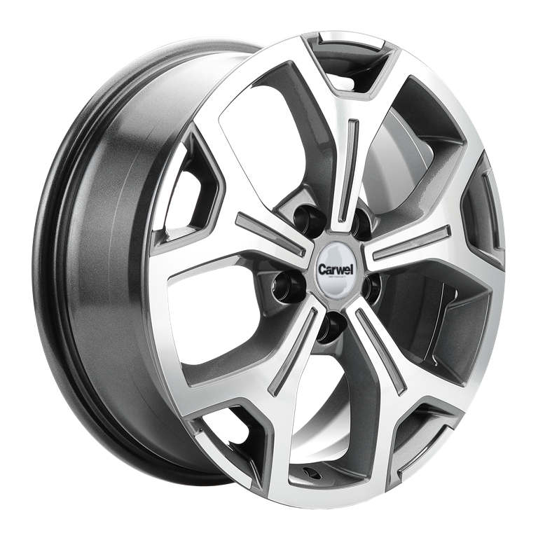 

Диск колесный Carwel Талкас 1710 6.5xR17 5x114.3 ET50 ЦО67.1 серый с полированной лицевой частью 032772