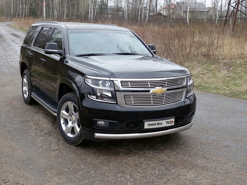 

Передняя защита 75x42мм (овальная)CHEVTAH16-10 Chevrolet Tahoe IV 2015-, Tahoe