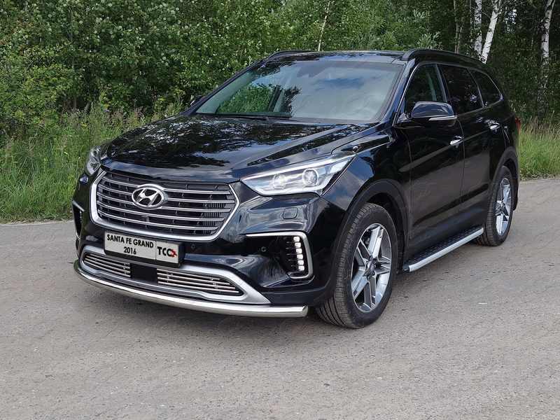 

Защита передняя нижняя Компания ТСС для Hyundai Grand Santa Fe (3G) рест. 2015-, (4G) 2018-, рест. 2020-, Grand Santa Fe