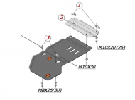 

Защита кпп, V-все (сталь 1,8 мм) ALFeco для VW Touareg (2010-2018, Touareg