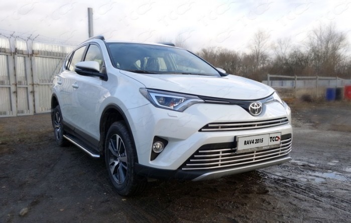 

Решетка радиатора нижняя 16 мм ТСС TOYRAV15-23 для Toyota RAV4 2015-, RAV4