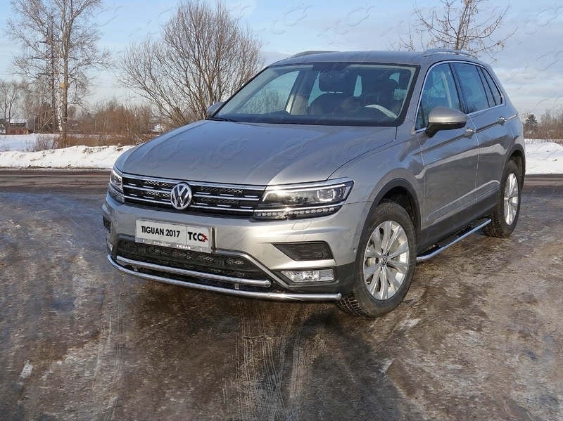 

Передняя защита 42/42мм (пакет Offroad)VWTIGOFR17-47 для Volkswagen Tiguan 2017-, Tiguan