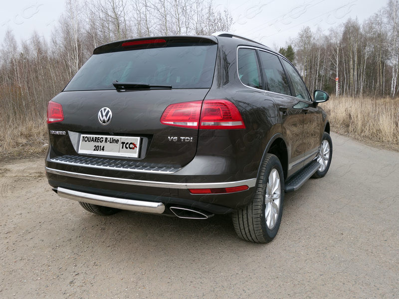 

Защита задняя (овальная) 75х42 мм (R-Line) Компания ТСС VWTOUARRL14-22 Volkswagen Touareg 2014 - 2018, Touareg