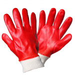 Перчатки рабочие с полным ПВХ покрытием кисти, МБС (XL), красные Airline AWG-O-04