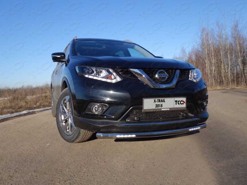 

Защита передняя нижняя короткая с ходовыми огнями TCC NISXTR15-25 Nissan X-Trail 2018, X-Trail