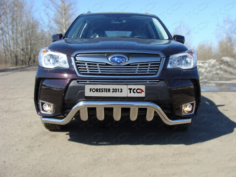 

Защита передняя (кенгурин с вставкой) 60,3/75 мм Компания ТСС SUBFOR13-03 Subaru Forester 2013 - 2015, Forester