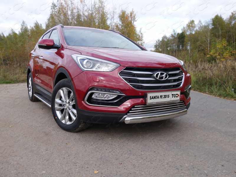 

Защита передняя нижняя (овальная короткая) TCC HYUNSF4WD15-04 Hyundai Santa Fe 2018, Santa Fe