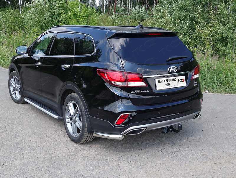 

Защита задняя (уголки) Компания ТСС для Hyundai Grand Santa Fe (3G) рест. 2015-, (4G) 2018-, рест. 2020-, Grand Santa Fe