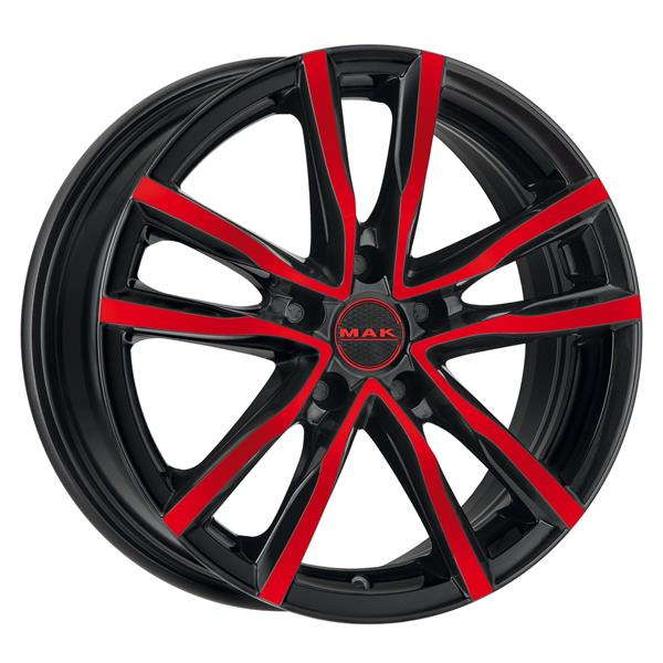 

Диск колесный MAK Milano 8xR18 5x112 ET50 ЦО57,1 черный с красной лицевой частью F8080MIBR50VE2