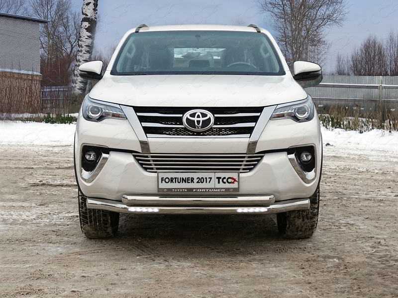 

Защита передняя нижняя с ДХО (двойная ) TCC TOYFORT17-24 Toyota Fortuner 2017-, Fortuner