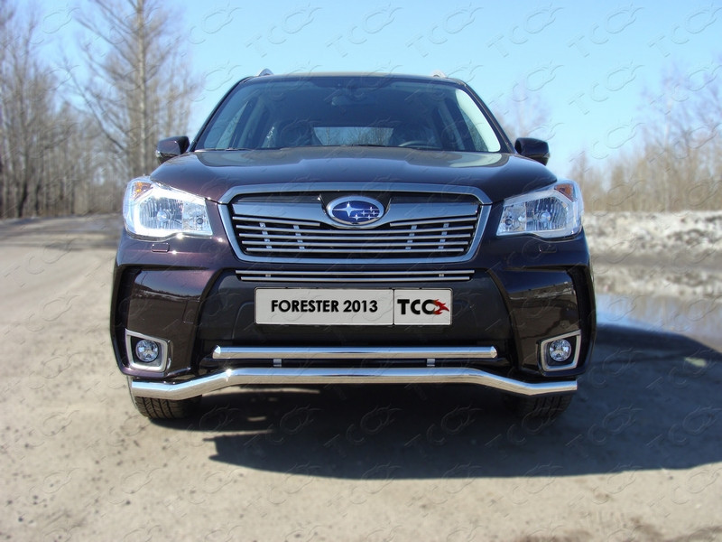 

Защита передняя нижняя (двойная) 60,3/42,4 мм Компания ТСС SUBFOR13-19 Subaru Forester 2013 - 2015, Forester