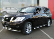 

Защита передняя трубообразная двойная d-60+53 Технотек NP10 2 Nissan Pathfinder (3G) рест. 2010, Pathfinder