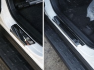 Накладки на пороги (лист зеркальный) ТСС TOYRAV15-02 для Toyota RAV4 2015-
