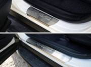 Накладки на пороги (лист шлифованный надпись RAV4) ТСС TOYRAV15-05 для Toyota RAV4 2015-