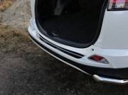 Накладки на задний бампер (лист зеркальный надпись RAV4) ТСС TOYRAV15-08 для Toyota RAV4 2015-
