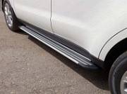 Пороги алюминиевые "Slim Line Silver" 1720 мм ТСС TOYRAV15-32S для Toyota RAV4 2015-