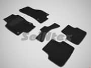 Коврики салона текстильные на резиновой основе LUX, черные Seintex 87977 Skoda Octavia II 2013-